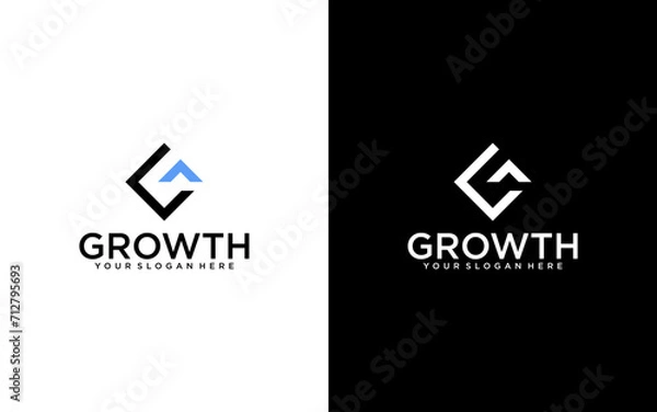 Fototapeta Modern growth logo design wordmark. graphic vector illustration. Symbol, icon, creative.