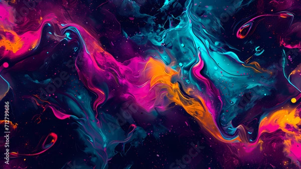 Fototapeta abstract digital art background with neon colors