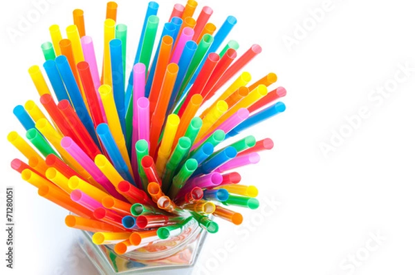 Fototapeta Multi Color flexible straws