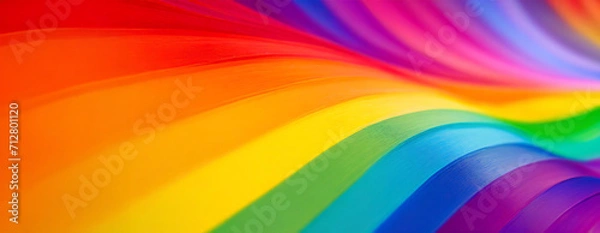 Fototapeta bright and colorful web banner with a swooping rainbow