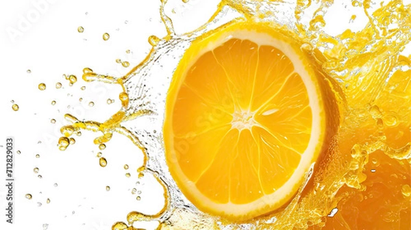 Fototapeta Collection of PNG. Orange juice splash isolated on transparent background.