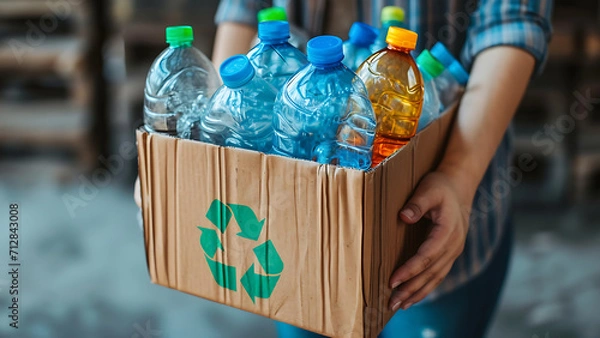 Obraz Plastic waste recycling concept.