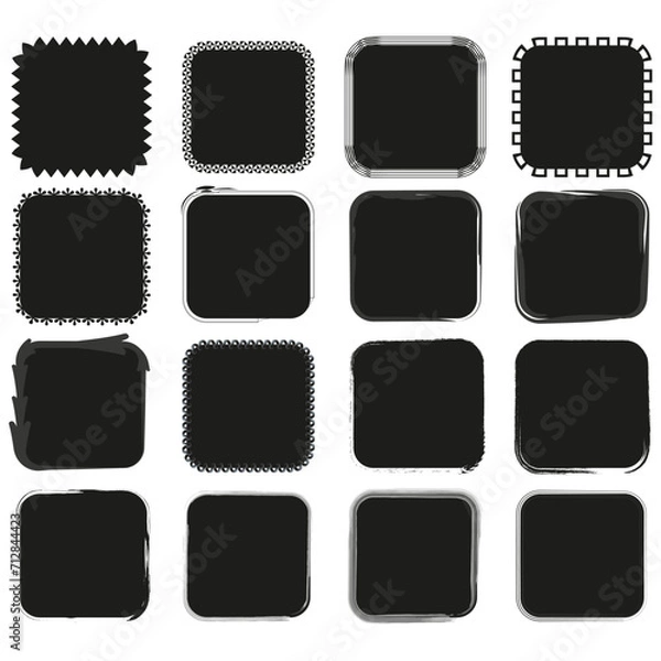 Fototapeta Set of grunge square. Vector illustration. EPS 10.