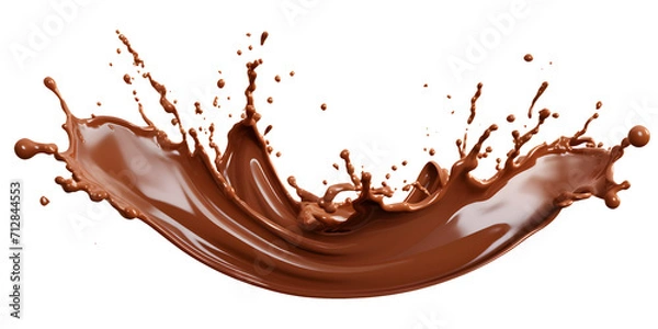 Fototapeta chocolate sauce splash isolated on transparent background - food, drink, lifestyle, diet design element PNG cutout