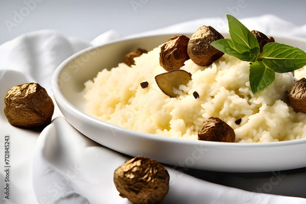 Fototapeta Risotto with Truffles. Generative AI.