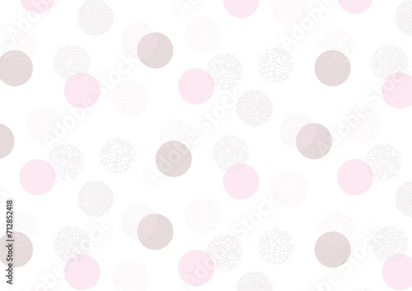 Fototapeta 優しいベージュの水玉柄シームレスなパターン
