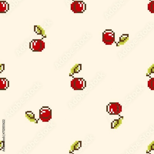 Obraz Pixel cherry bg