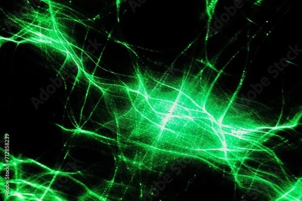 Fototapeta green light grainy abstract gradient mesh on black background
