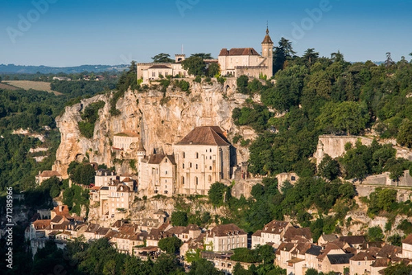 Obraz Rocamadour, Midi-Pyrenees Region, Lot Department, France, Europe