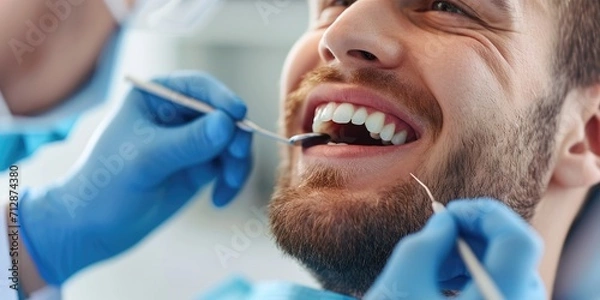 Fototapeta Dentist is taking care of the client's teeth