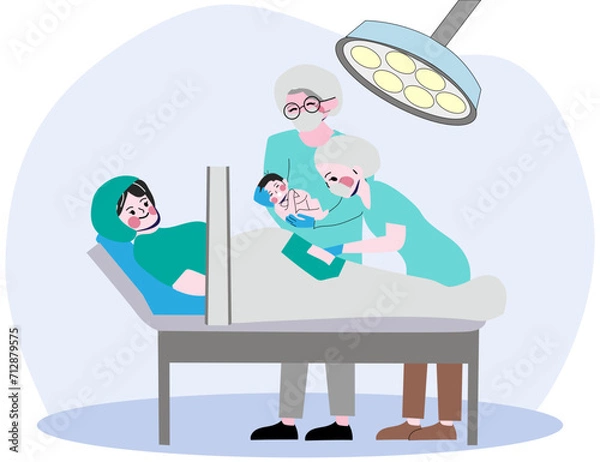 Obraz Caesarean section vector