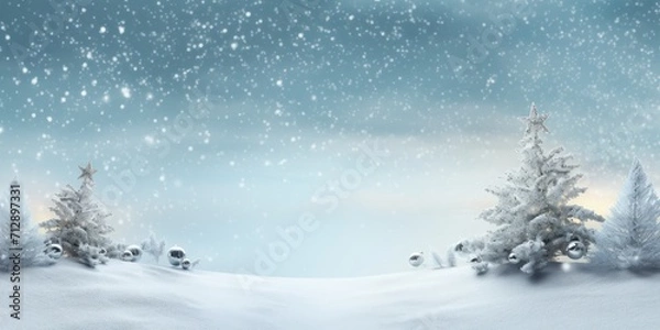 Fototapeta Holiday greeting on snowy surface.