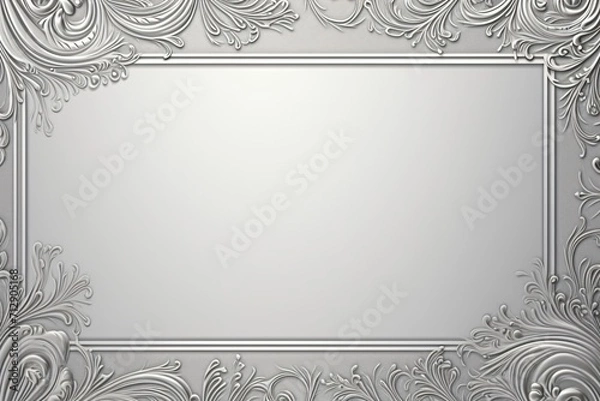 Obraz Silver color empty banner with frame