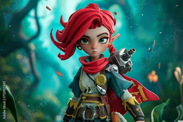 Fototapeta game character background 3d stylish wallpaper illustration