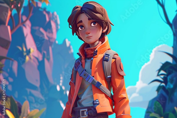 Fototapeta game character background 3d stylish wallpaper illustration