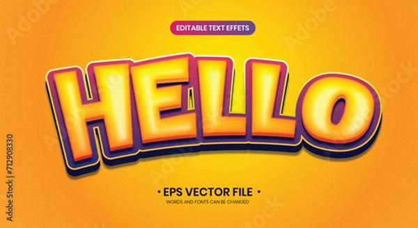 Obraz Hello 3d Text Effect