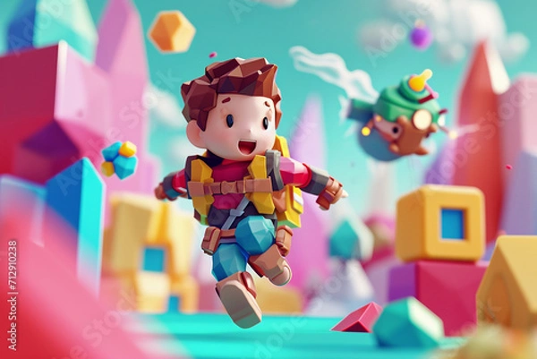 Fototapeta game character background 3d stylish wallpaper illustration