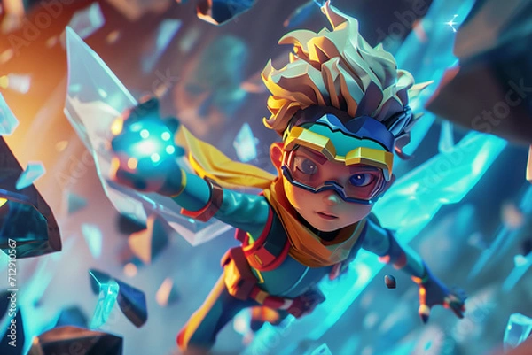 Fototapeta game character background 3d stylish wallpaper illustration