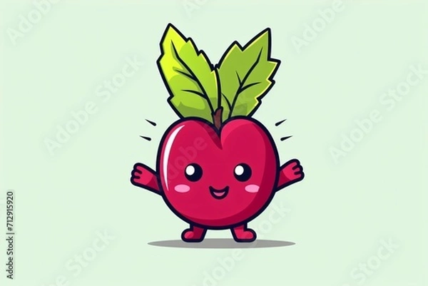 Fototapeta Cartoon character graphic illustration of beetroot