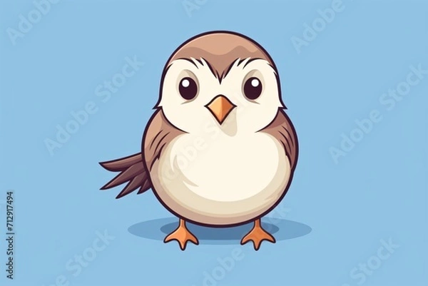 Fototapeta A cute bird or sparrow graphic illustration