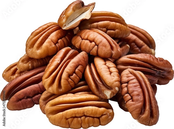 Fototapeta Walnuts isolated on transparent background. PNG