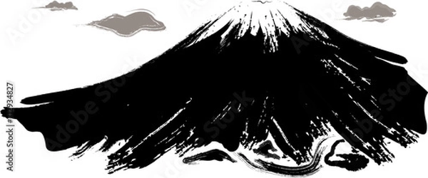 Obraz 富士山のイラスト　墨絵風
