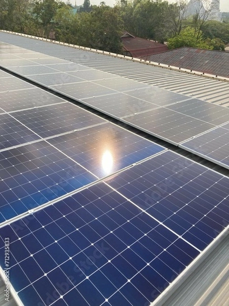 Obraz Solar cell panel reflex the Sun