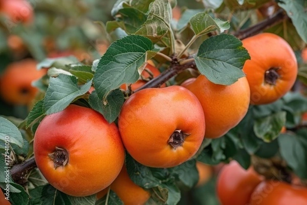 Fototapeta persimmon in the middle of the tree field professional photography