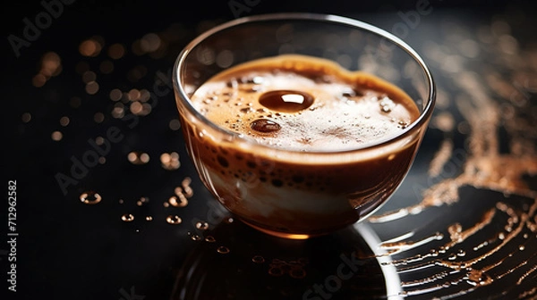 Fototapeta photo realistic side and above angle. an artisan espresso