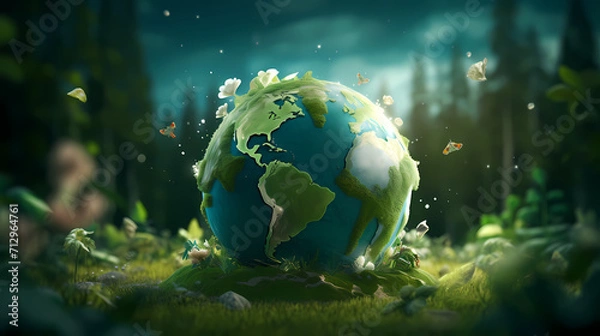 Fototapeta Environmental protection background, world environment day background, protect the environment