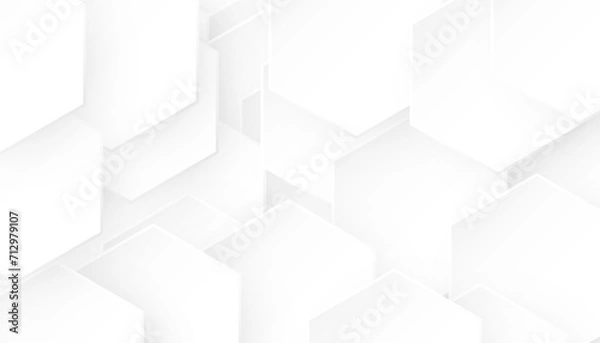 Obraz Hexagonal abstract white background. Modern minimalist hexagonal geometric background