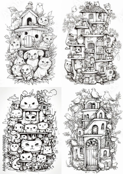 Obraz Set of Pet paradise sketch 