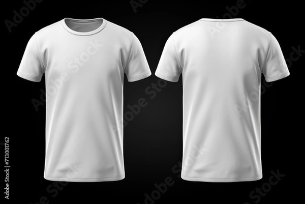 Fototapeta White male t shirt mockup front and back view for template design illustration