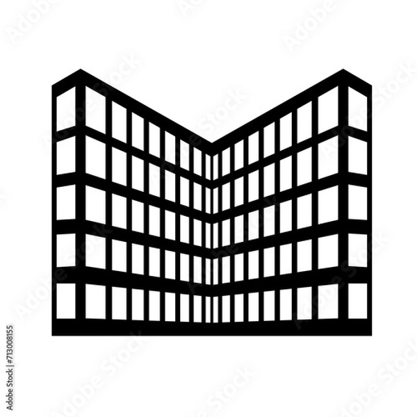 Fototapeta City building silhouette icon vector. Building silhouette can be used as icon, symbol or sign. Building icon for design of city, town or apartment
