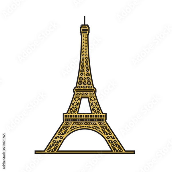 Fototapeta eiffel tower isolated on white