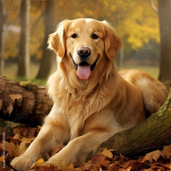Fototapeta Nice golden retrievers dog image Generative AI