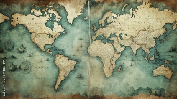Fototapeta old world map on paper