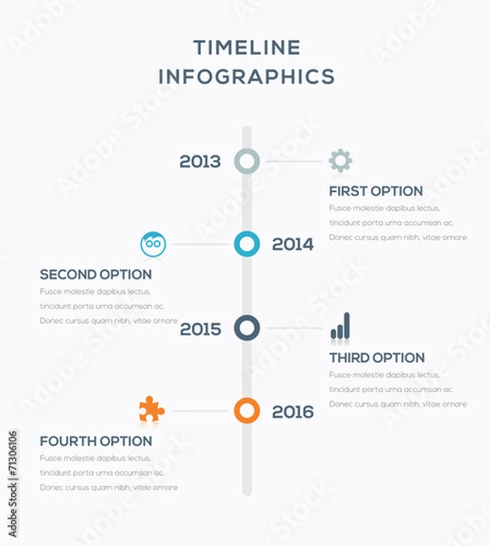 Fototapeta Timeline infographics for data visualization vector illustration