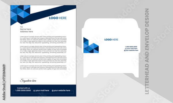 Obraz Unique letterhead and envelop design template