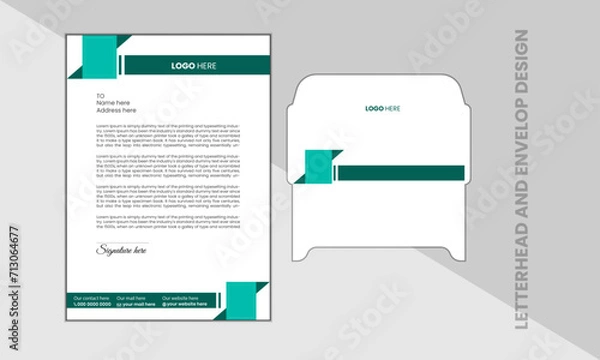 Obraz Unique letterhead and envelop design