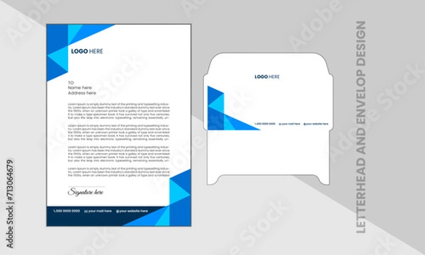 Obraz Unique,trendy letterhead and envelop design template