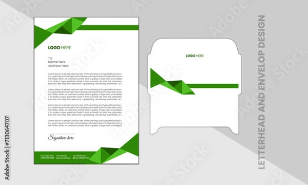 Obraz Attractive letterhead and envelop design template