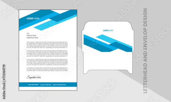 Obraz Trendy letterhead and envelop design