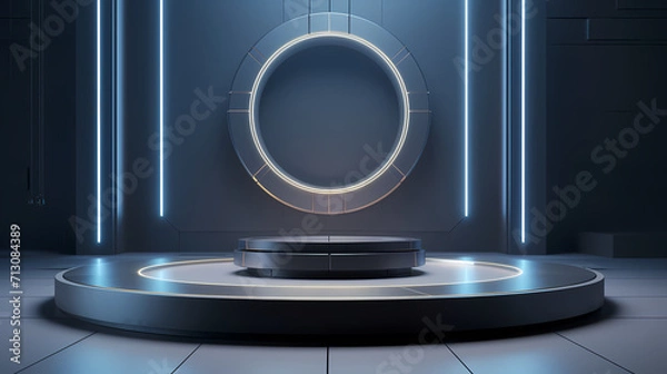 Fototapeta Product podium display creative background, creative template background, cosmetics booth, promotional activities