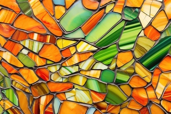 Fototapeta macro shot of the texture and colors in a glass mosaic