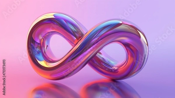 Obraz infinite symbol Shape With iridescent fluid