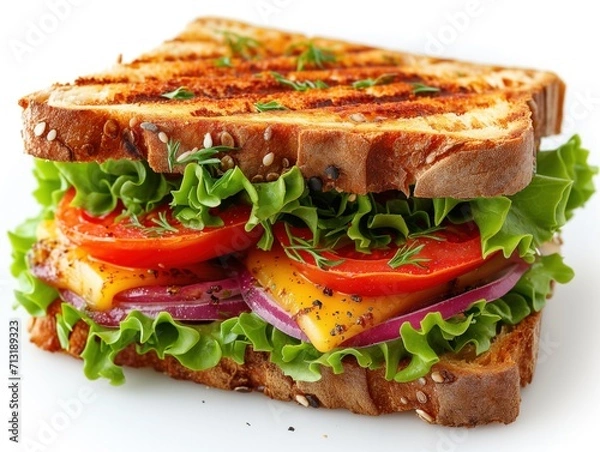 Fototapeta sandwich closeup realistic illustration