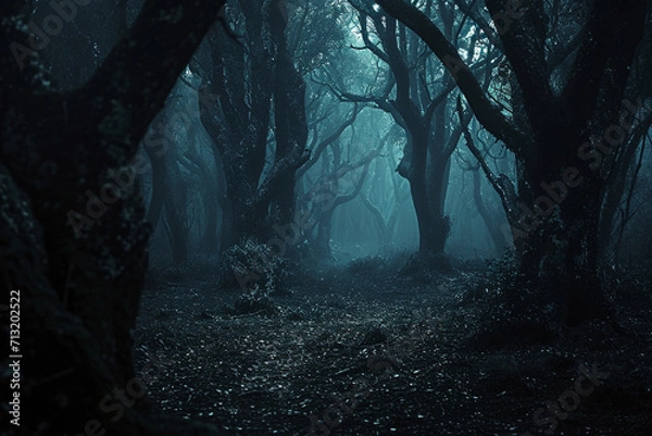Obraz creepy dark forest