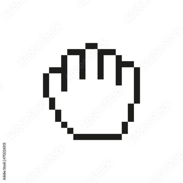 Fototapeta Web Mauszeiger Hand "greifen" Pixel Style Vektor Symbol