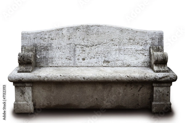 Fototapeta stone bench on white background